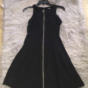 Zipper down front little black dress